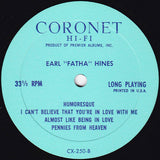 Earl Hines : Earl "Fatha" Hines (LP, Comp, Mono)