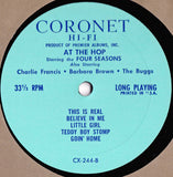 The Four Seasons Featuring Charlie Francis (4), Barbara Brown (3), The Buggs : At The Hop (LP, Comp, Mono)