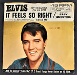 Elvis Presley : (Such An) Easy Question / It Feels So Right (7", Single, Roc)