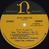 Jean Sibelius, Buffalo Philharmonic Orchestra, Lukas Foss : 4 Legends From "The Kalevala", Op. 22 (LP, RE)