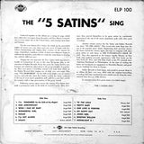 The Five Satins : The 5 Satins Sing (LP, Album, Mono)