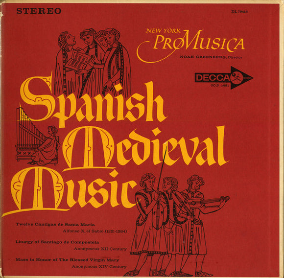 New York Pro Musica, Alfonso X El Sabio : Spanish Medieval Music (LP, Album)