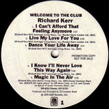 Richard Kerr : Welcome To The Club (LP, Album, Promo)