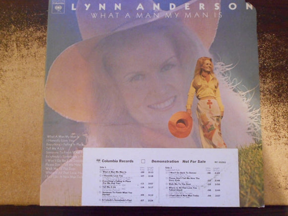 Lynn Anderson : What A Man My Man Is (LP, Album, Promo, wlp)