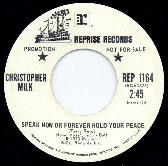 Christopher Milk : Speak Now Or Forever Hold Your Peace / I Want To Hold Your Hand (7