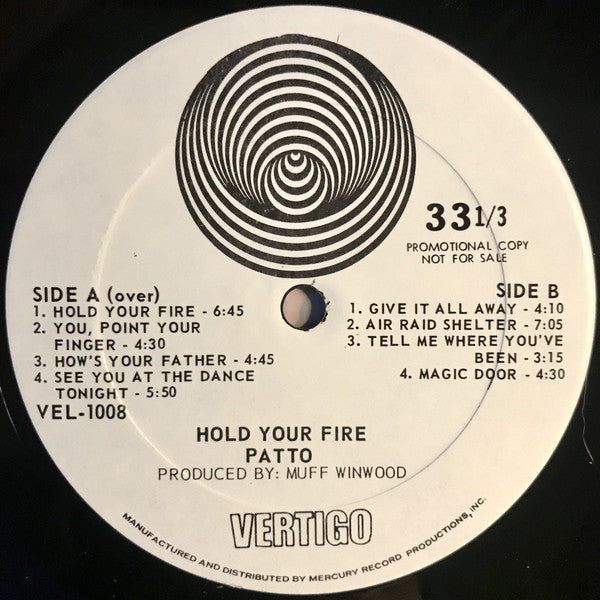 Buy Patto : Hold Your Fire (LP, Album, Promo) Online for a great