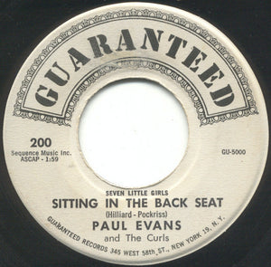 Paul Evans And The Curls : Seven Little Girls Sitting In The Back Seat / Worshipping An Idol (7", Single)