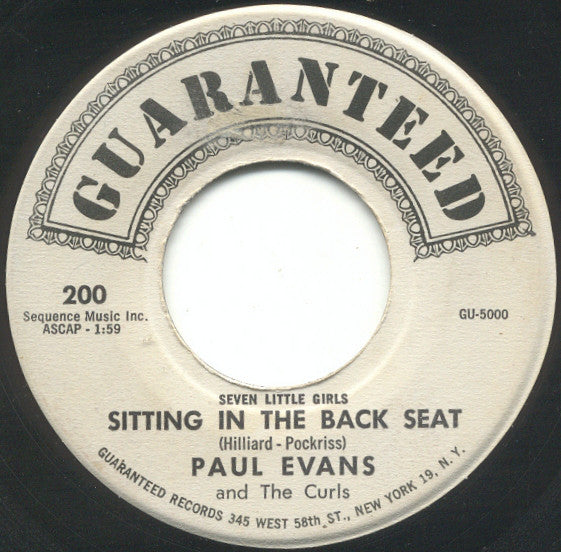 Paul Evans And The Curls : Seven Little Girls Sitting In The Back Seat / Worshipping An Idol (7