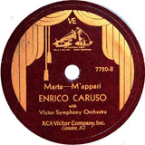 Enrico Caruso With Victor Symphony Orchestra : Pagliacci - Vesti La Giubba / Marta - M'Appari (Shellac, 12")