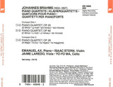 Johannes Brahms, Emanuel Ax, Isaac Stern, Jaime Laredo, Yo-Yo Ma : The Piano Quartets, Opp. 25, 26 & 60 (2xCD, Album)