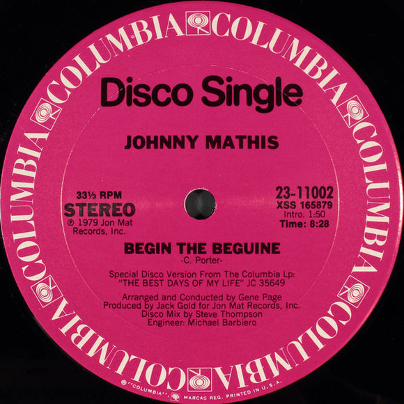 Johnny Mathis : Begin The Beguine / Gone, Gone, Gone (12