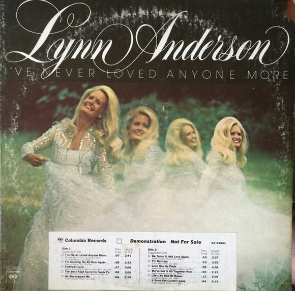 Lynn Anderson : I've Never Loved Anyone More (LP, Album, Promo)