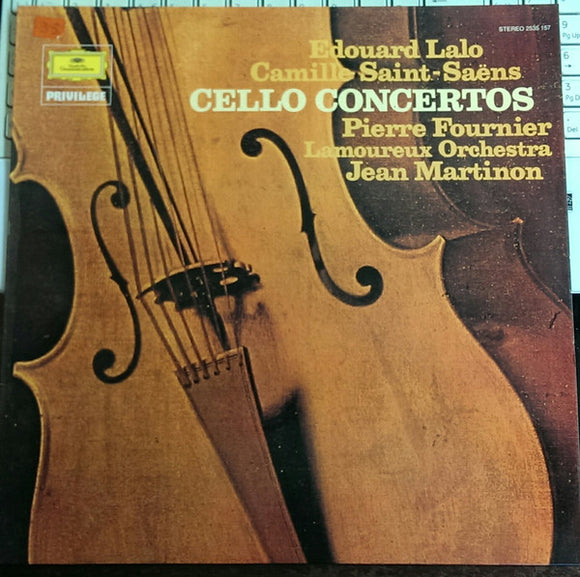 Édouard Lalo, Camille Saint-Saëns, Max Bruch, Pierre Fournier, Orchestre Des Concerts Lamoureux, Jean Martinon : Concerto For Violoncello And Orchestra In D Minor / Concerto For Violoncello And Orchestra No. 1 In C Minor, Op. 33 / Kol Nidrel, Op. 47 (LP)