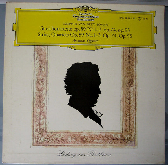 Ludwig van Beethoven, Amadeus-Quartett : Streichquartette Op. 59 Nr.1-3, Op. 74, Op. 95 / String Quartets Op. 59 N0.1-3, Op. 74, Op. 95 (3xLP, Album, Mono + Box)