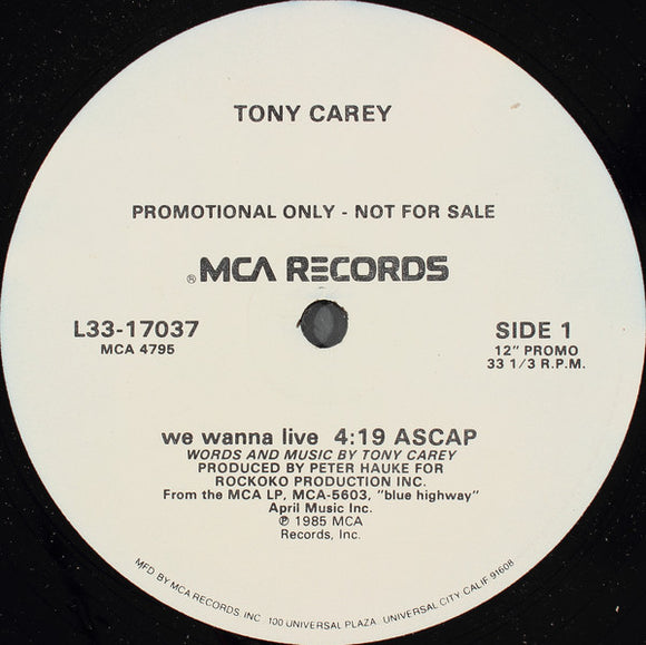 Tony Carey : We Wanna Live (12