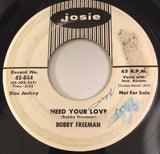 Bobby Freeman : Shame On You Miss Johnson / Need Your Love (7", Single, Promo, RE)