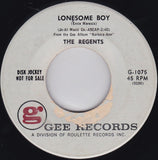 The Regents (2) : Lonesome Boy / Oh Baby (7", Promo)