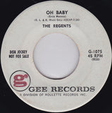 The Regents (2) : Lonesome Boy / Oh Baby (7", Promo)