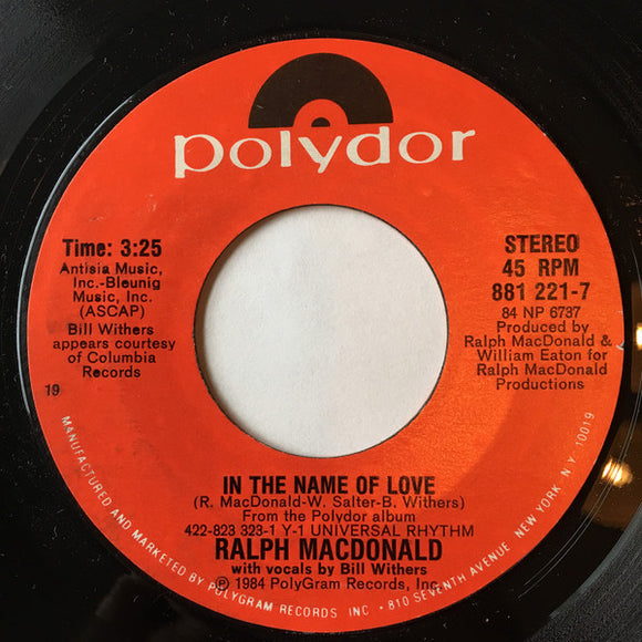 Ralph MacDonald : In The Name Of Love / Play Pen (7